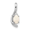 Lex & Lu 14k White Gold Opal Diamond Pendant LAL84112 - Lex & Lu