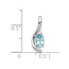 Lex & Lu 14k White Gold Blue Topaz Diamond Pendant LAL84114 - 3 - Lex & Lu