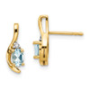 Lex & Lu 14k Yellow Gold Diamond & Aquamarine Earrings LAL84119 - Lex & Lu