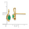 Lex & Lu 14k Yellow Gold Diamond & Emerald Earrings LAL84121 - 4 - Lex & Lu