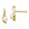 Lex & Lu 14k Yellow Gold Diamond & FW Cultured Pearl Earrings LAL84122 - Lex & Lu