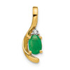 Lex & Lu 14k Yellow Gold Diamond & Emerald Pendant LAL84126 - Lex & Lu