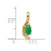 Lex & Lu 14k Yellow Gold Diamond & Emerald Pendant LAL84126 - 3 - Lex & Lu