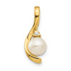 Lex & Lu 14k Yellow Gold Diamond & FW Cultured Pearl Pendant LAL84127 - Lex & Lu