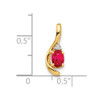 Lex & Lu 14k Yellow Gold Diamond & Ruby Pendant LAL84128 - 3 - Lex & Lu