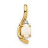 Lex & Lu 14k Yellow Gold Diamond & Opal Pendant LAL84136 - Lex & Lu