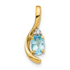 Lex & Lu 14k Yellow Gold Diamond & Blue Topaz Pendant LAL84138 - Lex & Lu