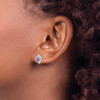 Lex & Lu 14k White Gold Amethyst Diamond Earrings LAL84140 - 3 - Lex & Lu