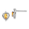 Lex & Lu 14k White Gold Citrine Diamond Earrings LAL84156 - Lex & Lu