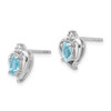 Lex & Lu 14k White Gold Blue Topaz Diamond Earrings LAL84157 - 2 - Lex & Lu