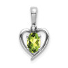 Lex & Lu 14k White Gold Peridot Diamond Pendant LAL84158 - Lex & Lu