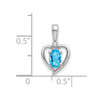 Lex & Lu 14k White Gold Blue Topaz Diamond Pendant LAL84162 - 3 - Lex & Lu