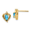 Lex & Lu 14k Yellow Gold Diamond & Blue Topaz Earrings LAL84181 - Lex & Lu