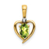 Lex & Lu 14k Yellow Gold Diamond & Peridot Pendant LAL84182 - Lex & Lu