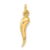 Lex & Lu 14k Yellow Gold Italian Horn Charm LAL84194 - Lex & Lu