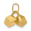 Lex & Lu 14k Yellow Gold Dice Charm - 2 - Lex & Lu