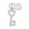 Lex & Lu 14k White Gold Polished Lock & Key Charm - 5 - Lex & Lu