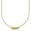 Lex & Lu 14k Yellow Gold w/4, 4mm Bead Necklace 18'' - Lex & Lu