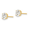 Lex & Lu 14k Yellow Gold 6mm Round CZ Post Earrings - 2 - Lex & Lu