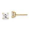 Lex & Lu 14k Yellow Gold 4mm Square CZ Post Earrings - Lex & Lu