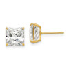 Lex & Lu 14k Yellow Gold 8mm Square CZ Post Earrings - Lex & Lu