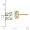 Lex & Lu 14k Yellow Gold 8mm Square CZ Post Earrings - 4 - Lex & Lu