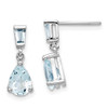 Lex & Lu 14k White Gold Aquamarine Dangle Earrings - Lex & Lu