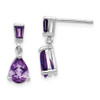 Lex & Lu 14k White Gold Amethyst Dangle Post Earrings - Lex & Lu