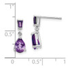 Lex & Lu 14k White Gold Amethyst Dangle Post Earrings - 4 - Lex & Lu