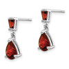 Lex & Lu 14k White Gold Garnet Dangle Post Earrings - 2 - Lex & Lu