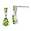 Lex & Lu 14k White Gold Peridot Dangle Post Earrings - Lex & Lu