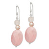 Lex & Lu Sterling Silver Rose Quartz & Pink Freshwater Cultured Pearl Earrings - 2 - Lex & Lu