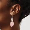 Lex & Lu Sterling Silver Rose Quartz & Pink Freshwater Cultured Pearl Earrings - 3 - Lex & Lu