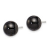 Lex & Lu Sterling Silver 10-10.5mm Button Black Agate Post Earrings - 2 - Lex & Lu