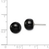 Lex & Lu Sterling Silver 10-10.5mm Button Black Agate Post Earrings - 4 - Lex & Lu