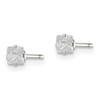 Lex & Lu Sterling Silver 3mm Square CZ 4 Prong Stud Earrings - 2 - Lex & Lu