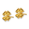 Lex & Lu 14k Yellow Gold Heart-shaped Citrine Flower Post Earrings - 2 - Lex & Lu