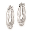 Lex & Lu Sterling Silver w/Rhodium Hollow Scalloped Hoop Earrings - 2 - Lex & Lu