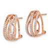 Lex & Lu 14k Rose Gold Diamond Omega Back Earrings - 2 - Lex & Lu