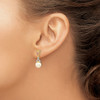 Lex & Lu 14k Yellow Gold Diamond 7-8mm FWC Pearl & Created Composite Ruby Earrings - 3 - Lex & Lu