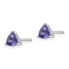 Lex & Lu 14k White Gold Tanzanite Post Earrings LAL84951 - 2 - Lex & Lu