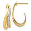 Lex & Lu 14k Yellow Gold Rhodium Diamond Earrings - Lex & Lu