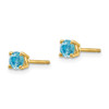 Lex & Lu 14k Yellow Gold Aquamarine Post Earrings LAL85462 - 2 - Lex & Lu