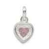 Lex & Lu Sterling Silver Pink CZ Heart Pendant LAL8550 - 4 - Lex & Lu