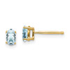 Lex & Lu 14k Yellow Gold Aquamarine Post Earrings LAL85532 - Lex & Lu