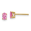 Lex & Lu 14k Yellow Gold Pink Sapphire Post Earrings LAL85536 - Lex & Lu