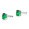 Lex & Lu 14k White Gold Emerald Earrings LAL85539 - 2 - Lex & Lu