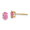 Lex & Lu 14k Yellow Gold Pink Sapphire Post Earrings LAL85551 - Lex & Lu