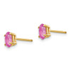 Lex & Lu 14k Yellow Gold Pink Sapphire Post Earrings LAL85551 - 2 - Lex & Lu