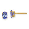 Lex & Lu 14k Yellow Gold Tanzanite Post Earrings LAL85552 - Lex & Lu